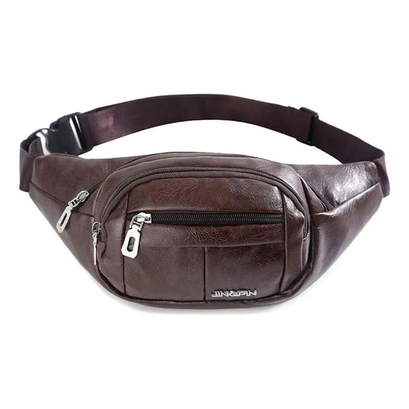 Pochete Masculina Bolsa Cintura Motoqueiro Multiuso Cor Marr