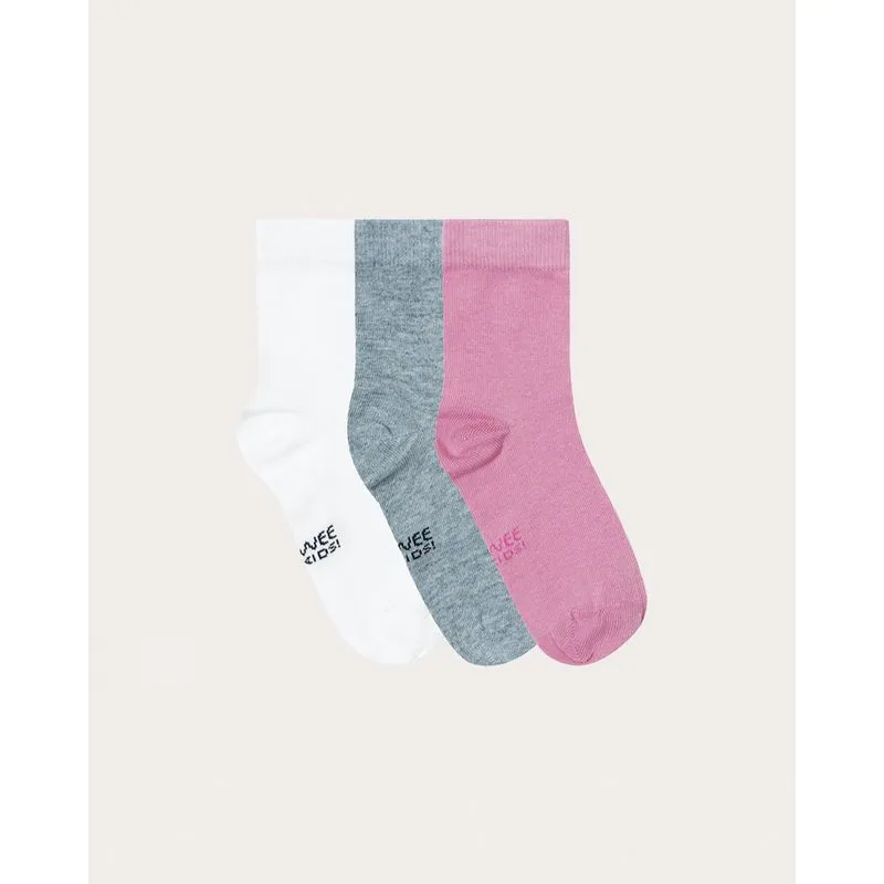 Kit 3 Meias Infantis Unissex Malwee Kids Branco - 16/20