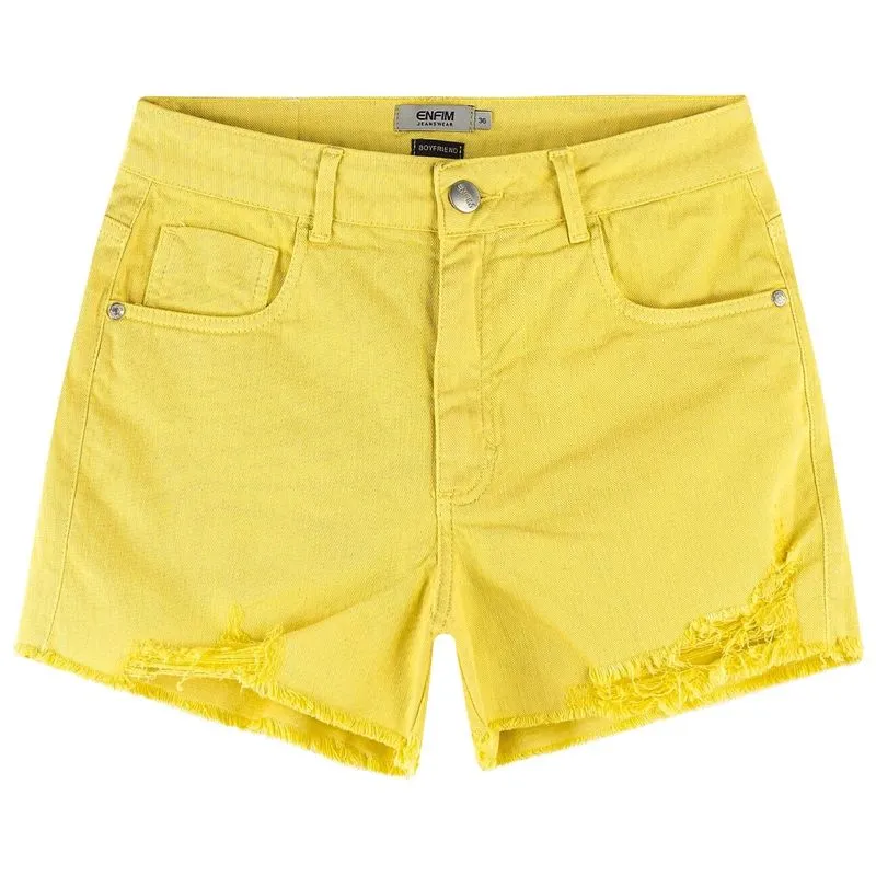 Short Feminino Enfim Boyfriend Stretch