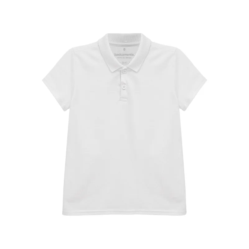 Camiseta Polo Manga Curta Basicamente Unissex 2/16 - 1000090495-BRANCO-8