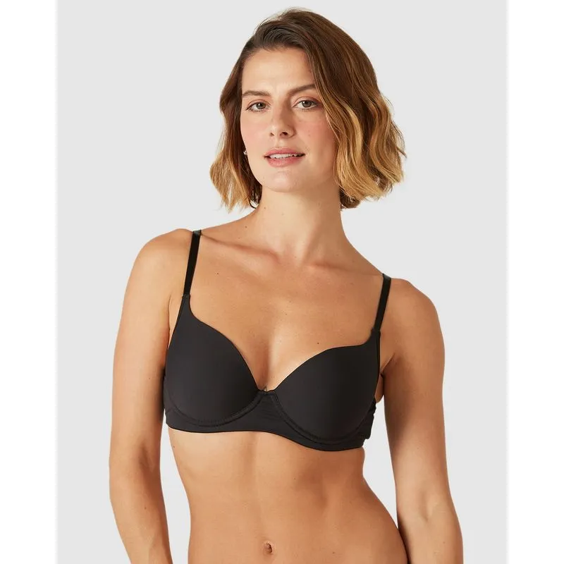 Sutiã Básico Com Bojo Em Poliamida Com Elastano Preto - 48