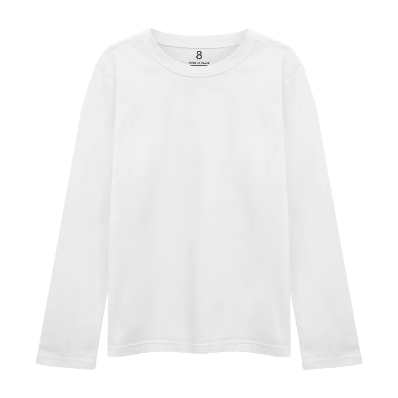 Camiseta Basicamente Infantojuvenil Unissex Meia Estação Básica Volta Às Aulas 2/16 - 1000090489-BRANCO-6