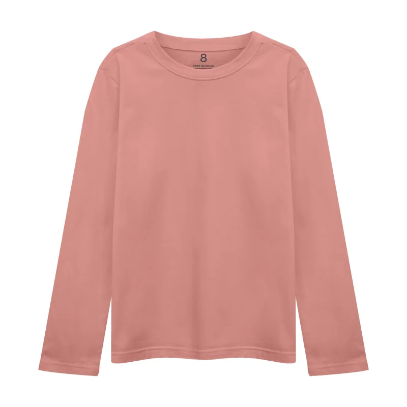 Camiseta Basicamente Infantojuvenil Unissex Meia Estação Básica Volta Às Aulas 2/16 - 1000090489-ROSA-2