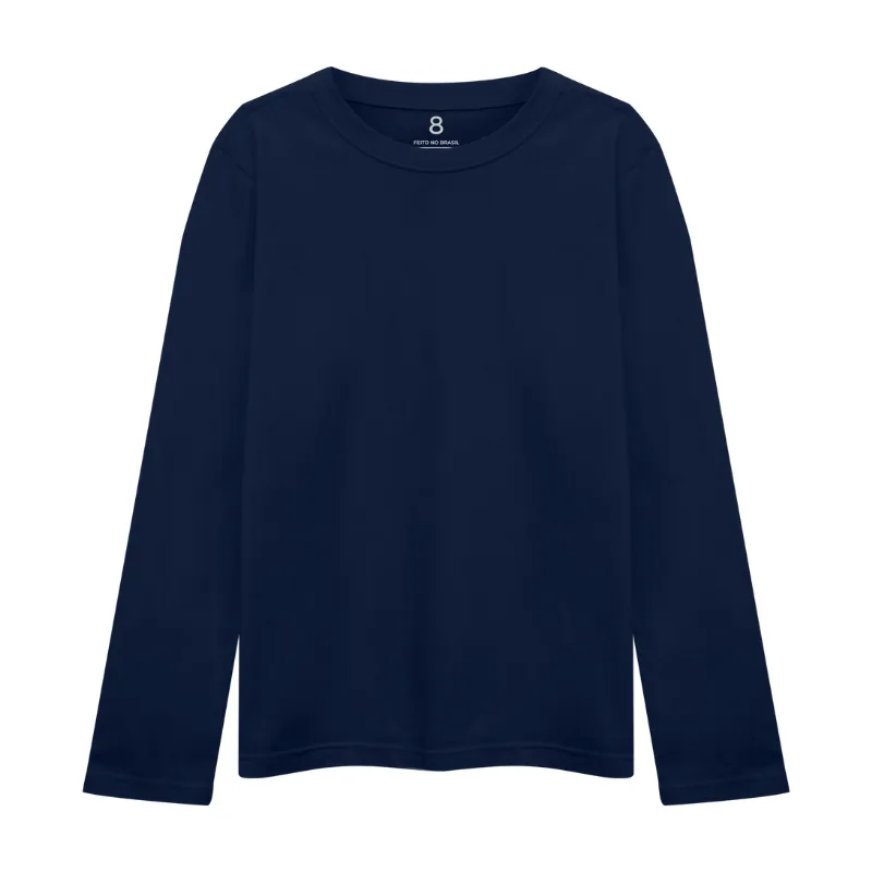 Camiseta Basicamente Infantojuvenil Unissex Meia Estação Básica Volta Às Aulas 2/16 - 1000090489-MARINHO-2