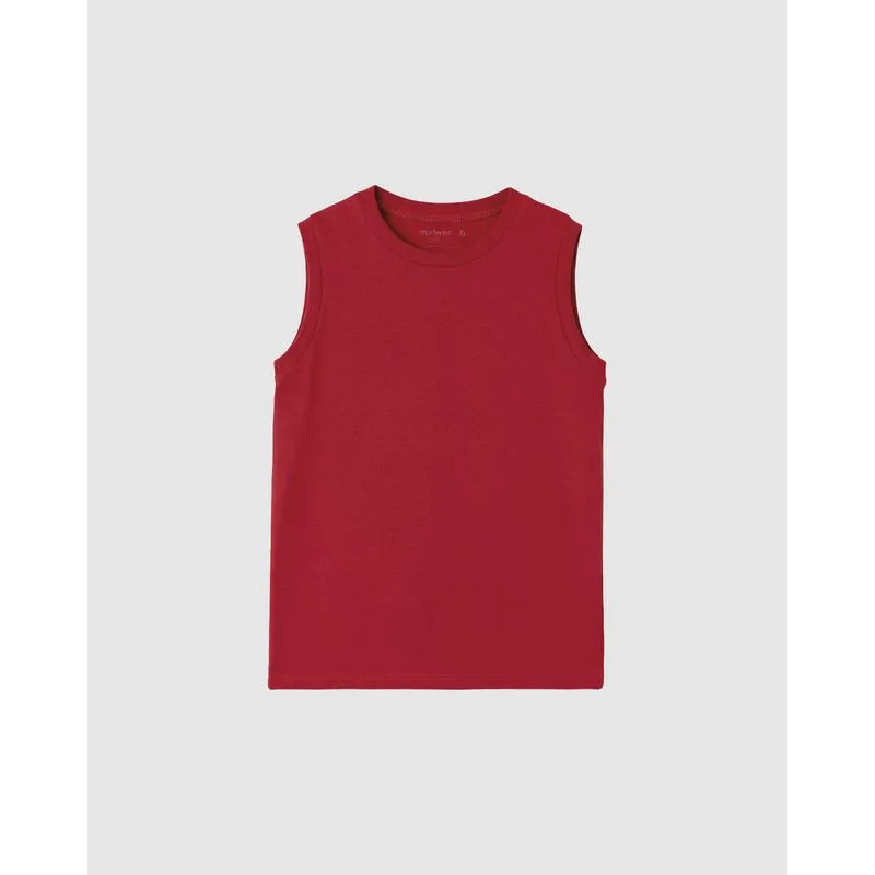 Regata Infantil Menino Decote Redondo Em Algodão Malwee Kids Vermelho - 1