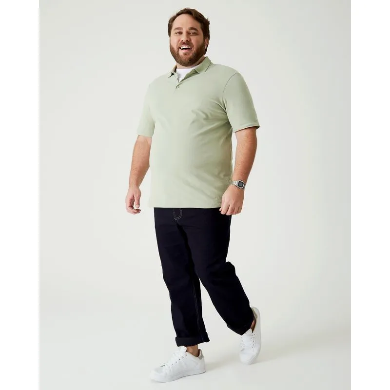 Calça Tradicional Masculina Plus Size Em Flex Jeans Azul Escuro - 50