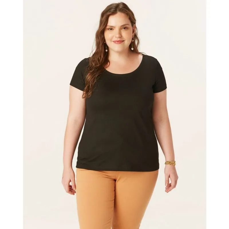 Blusa Manga Curta Feminina Plus Size Malwee