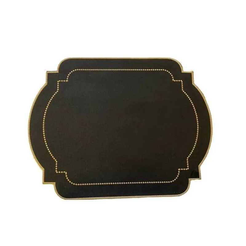 Lugar Americano Nylon Decortextil Preto Bordado Bege 52 Cm