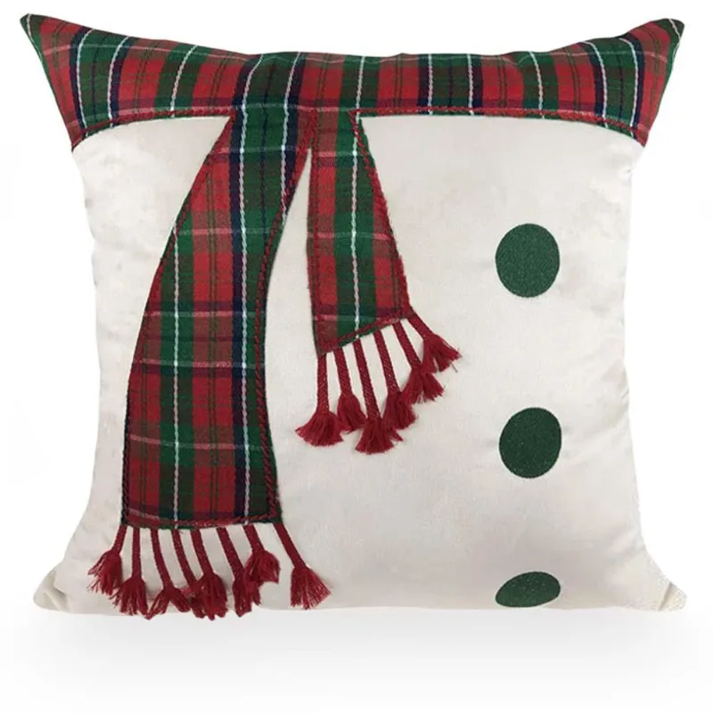 Almofada Decorativa Quadrada 45x45cm Veludo Natal Cachecol MOD28 - Catran