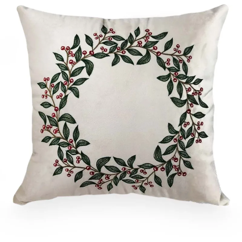 Almofada Decorativa Quadrada 45x45cm Veludo Natal Guirlanda MOD39 Catran