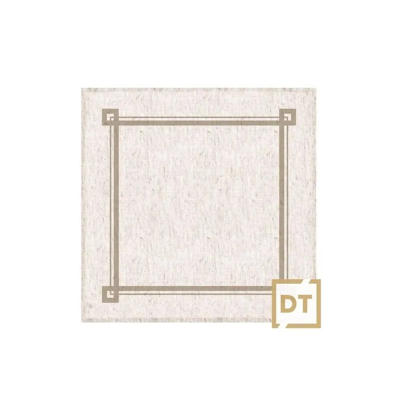 Guardanapo Mesa Linho Decortextil Bege Linhas Marrom 45 X 45