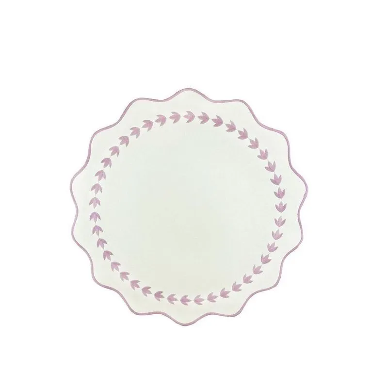 Lugar Americano Nylon Decortextil Bege Bordado Tulipa