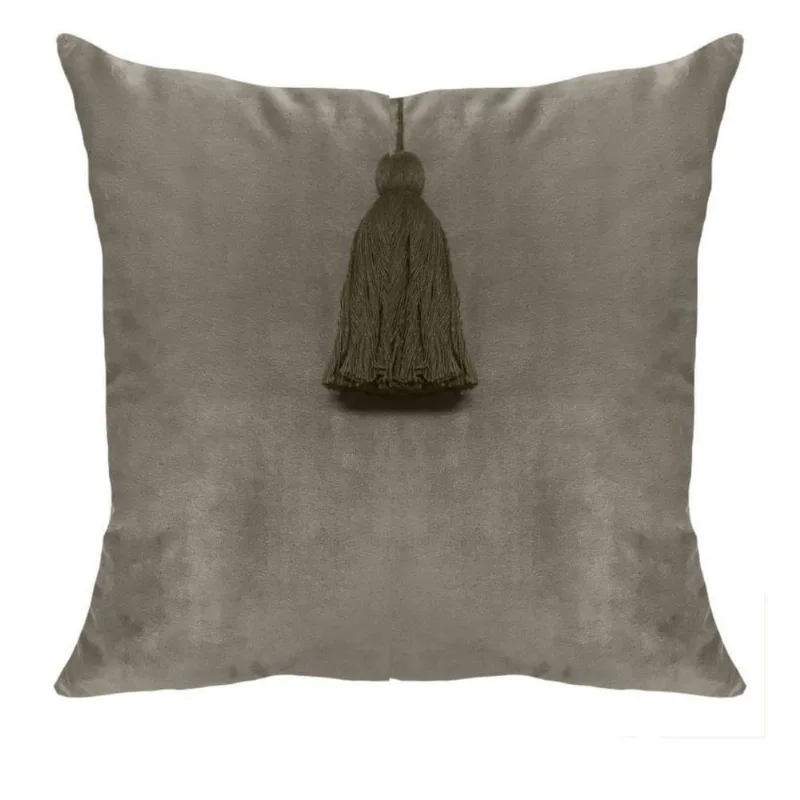 Almofada Bege Com Pingente Soft 52X52Cm Decortextil 161-12