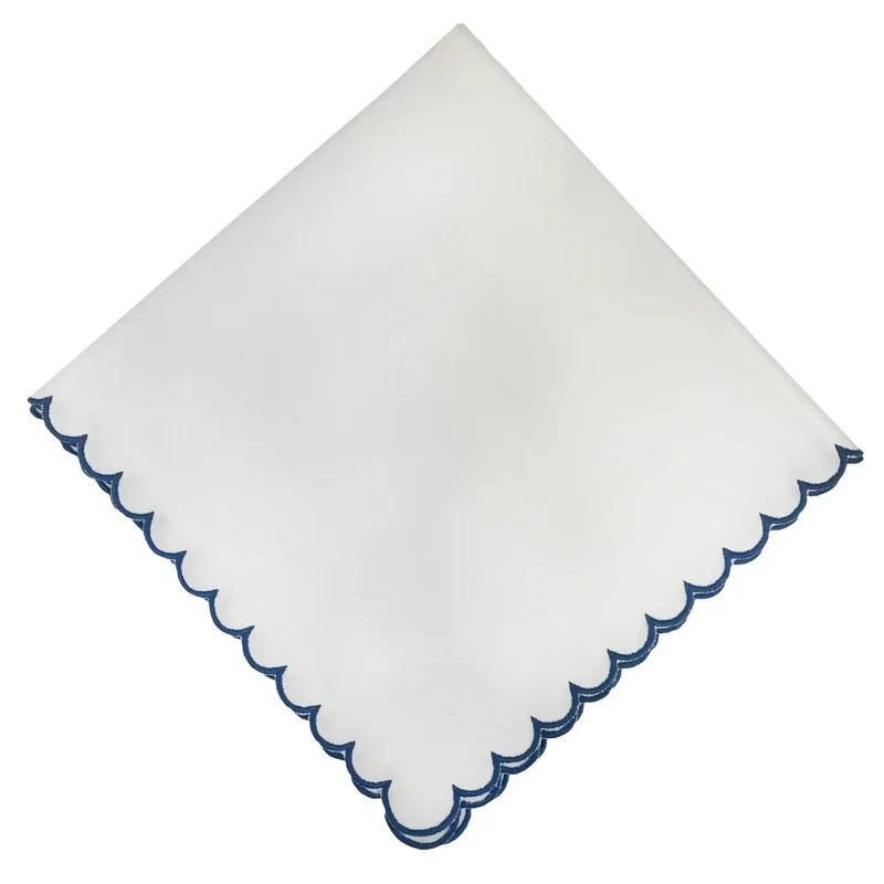 Guardanapo 100% Algodão Bordado Azul