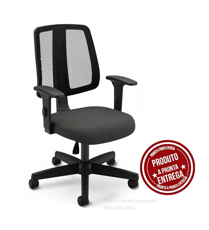 Cadeira Cavaletti Giratoria Secretaria 43503 Light Com Tela Preto Assento Preto