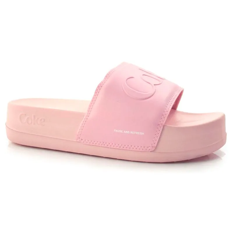 Chinelo Slide Plataforma Feminino Coca Cola Rosa CC2962 35/36