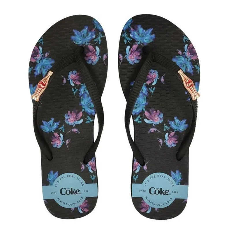 Chinelo Coca Cola Flower Malibu Feminino 34 / Preto