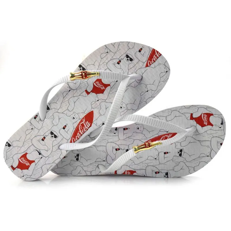 Chinelo Feminino Coca Cola Branco CC3670 33/34