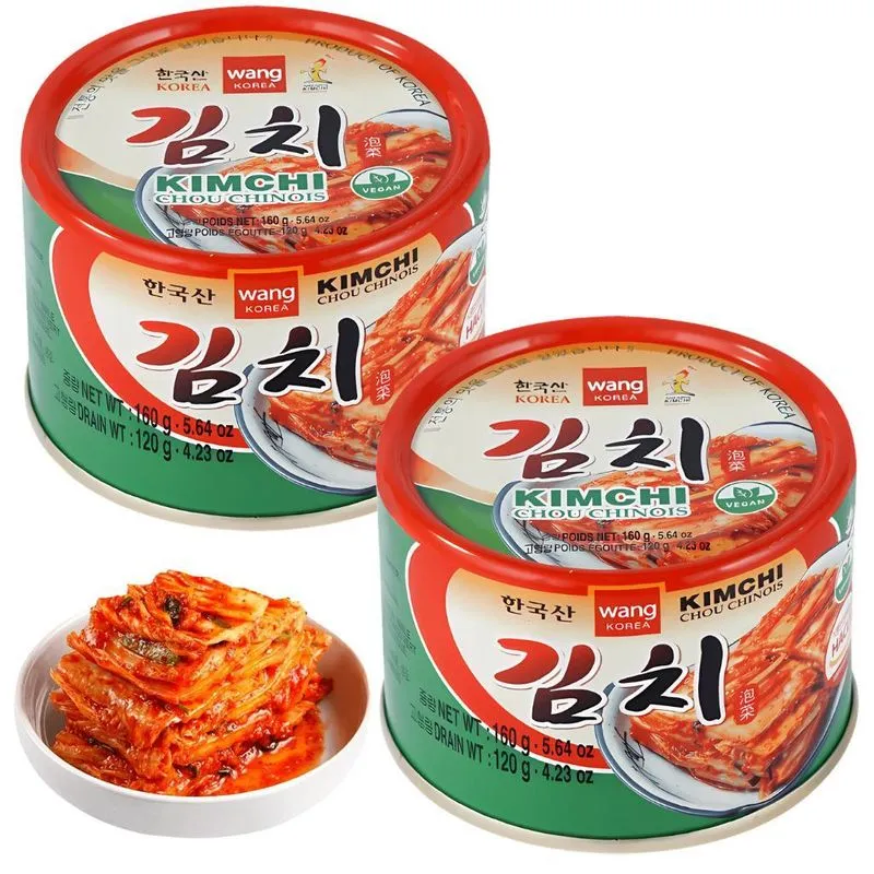 Kit 2 Conserva Kimchi Coreano Wang 160g Acelga Temperada