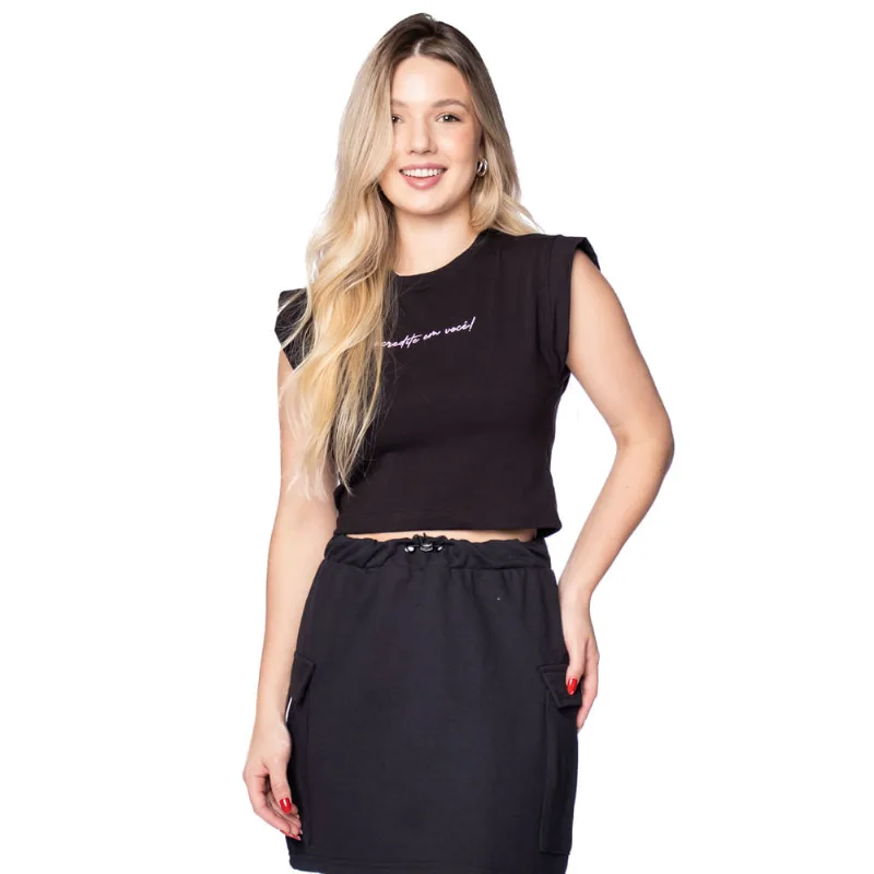 Blusa Feminina Fore Slim Acredite Preto - G