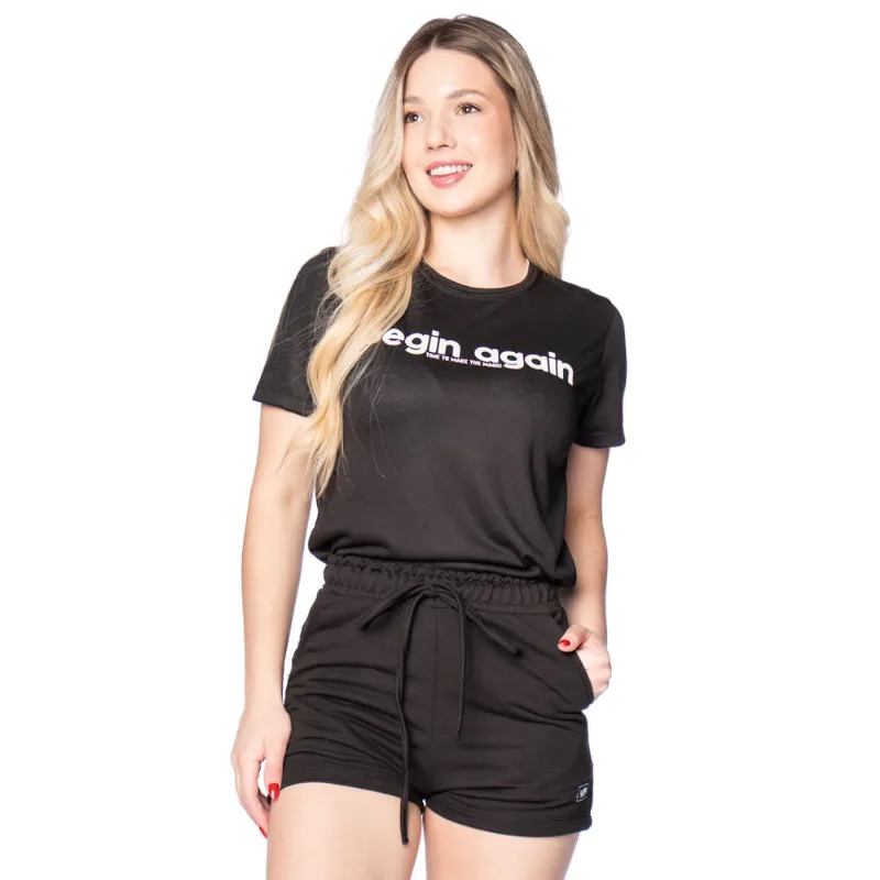 Conjunto Feminino Fore com Blusa e Short Preto - P