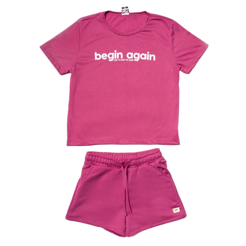Conjunto Feminino Fore com Blusa e Short Rosa Escuro - M