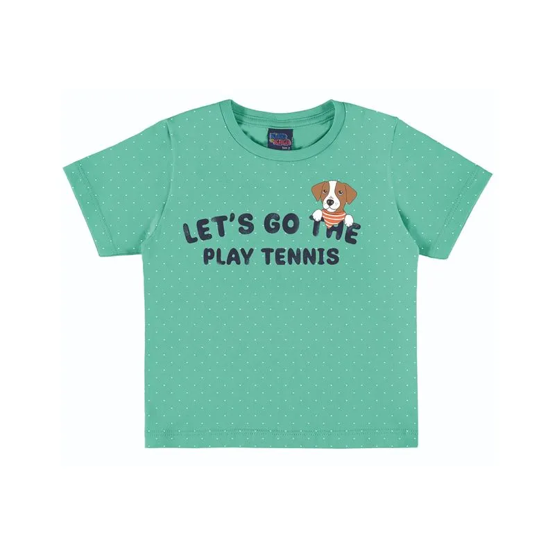 Camiseta Kiko e Kika Infantil Menino Verão com Estampa Cachorrinho 1/3 - 10149-MENTA-2