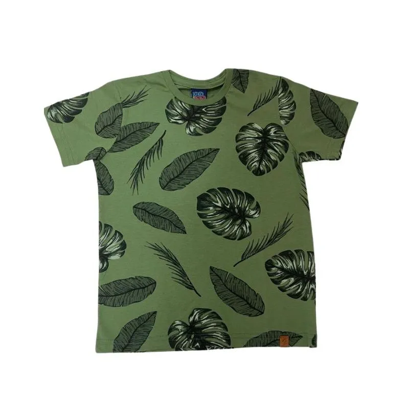 Camiseta KIKO&KIKA Infantil Verão Menino Estampa Folhagens 4/10 - 10166-ORIGEM-10