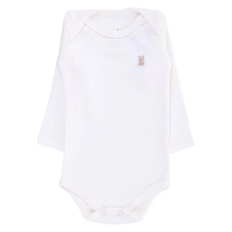 Body Manga Longa Kiko Baby RN Off White Liso 3608 (MP)