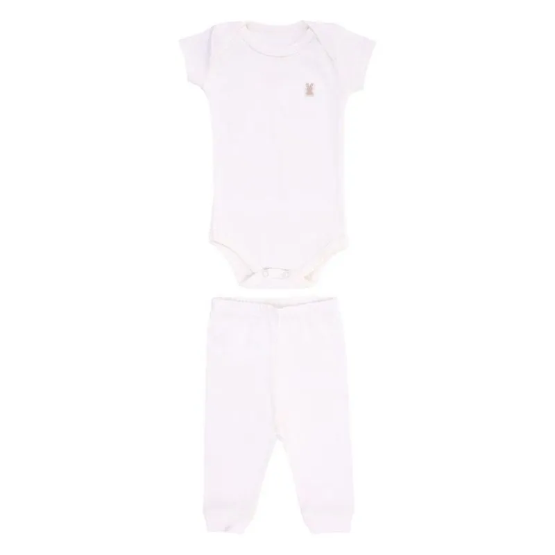 Conjunto Bebê Kiko Baby G Body Off White Liso 3668 (MP)