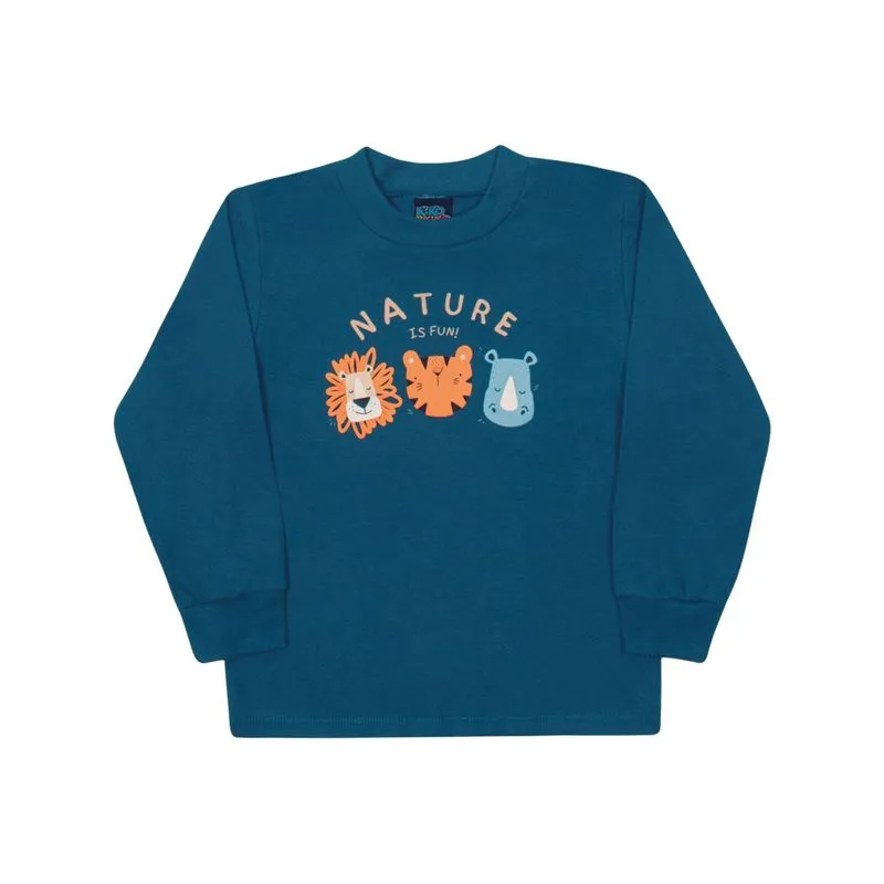 Camiseta Meia Malha Kiko e Kika Infantil Menino Meia Estação Estampa Safári 1/3 - 13718-MEDITERANEO-1