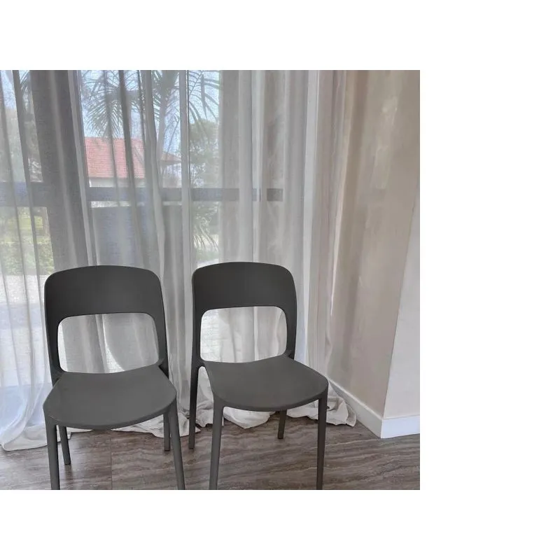 Kit 2 Cadeiras De Design Nina Interior E Exterior - Cinza
