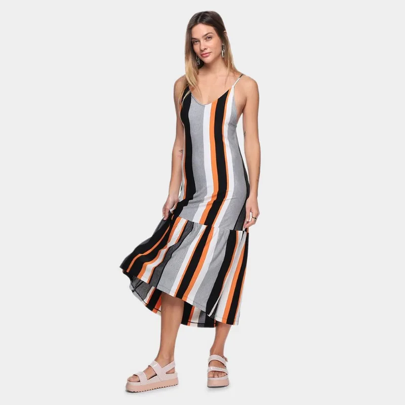 Vestido Oh, Boy! Sino Midi Listrado - Feminino - Listrado