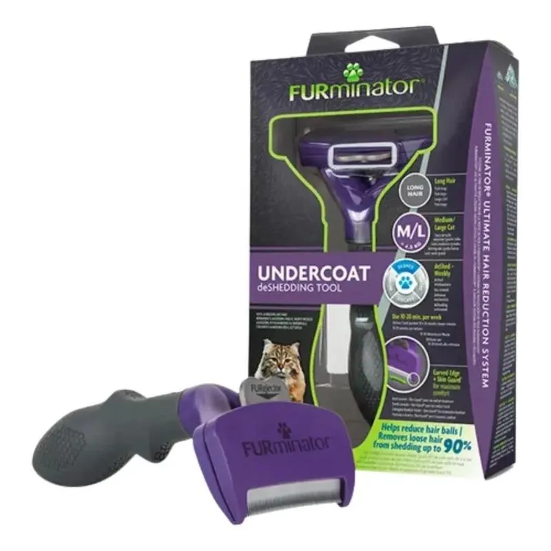 3x Escova Furminator Para Gato Médio/grande Pelos Longos Cor