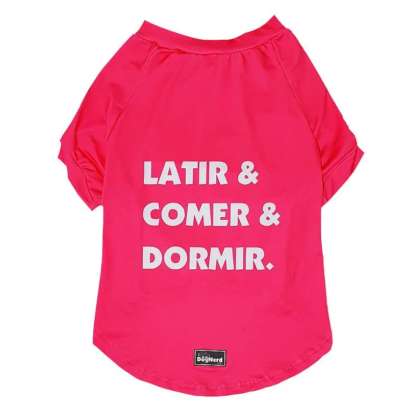 Camiseta Pet Dognerd Comer Rosa