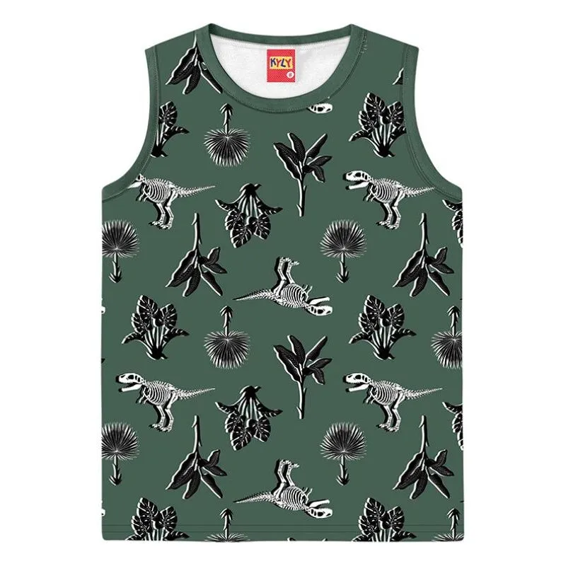 Regata Kyly Juvenil Menino Verão Diversas Estampas 10/16 -105847-VERDE FOLHA-10