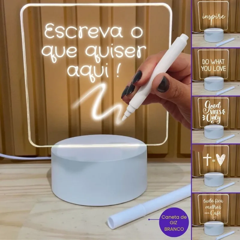 Abajur Luminária lousa LED multicolor 3D Luminária De Mesa Noturna De Led 3d Criativa