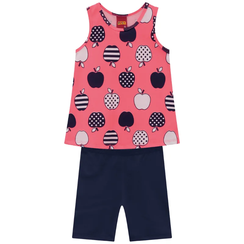 Conjunto Kyly Infantil Menina Verão com Estampa Colorida Frutas e Flores 1/3 - 111488-PINK-NEON-2