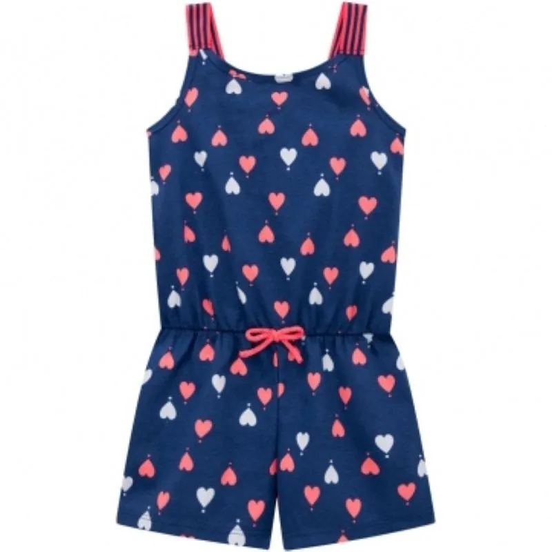 Macaquinho Feminino Juvenil Estampado Kyly Azul Pacífico