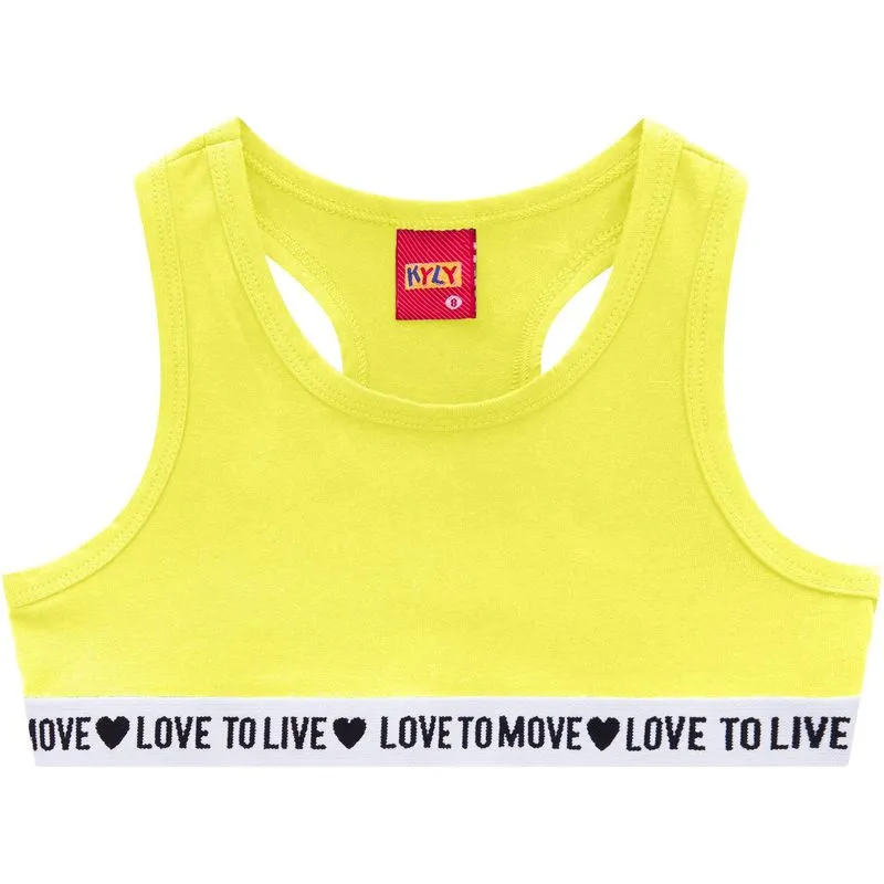Top Blusa kyly Infantil Menina Verão 1/3 - 108493-AMARELO TECH-1