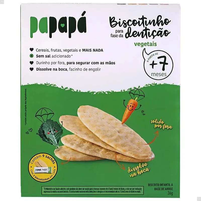 5x Biscoitinho Para Fase Da Dentição Papapá De Vegetais -