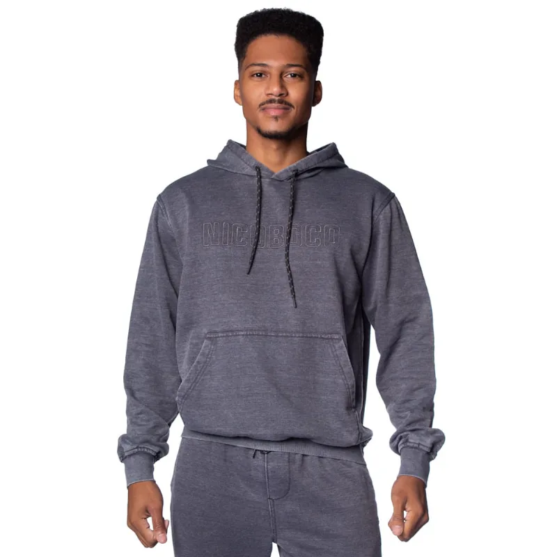Blusão de Moletom Masculino Nicoboco Washed Preto - P