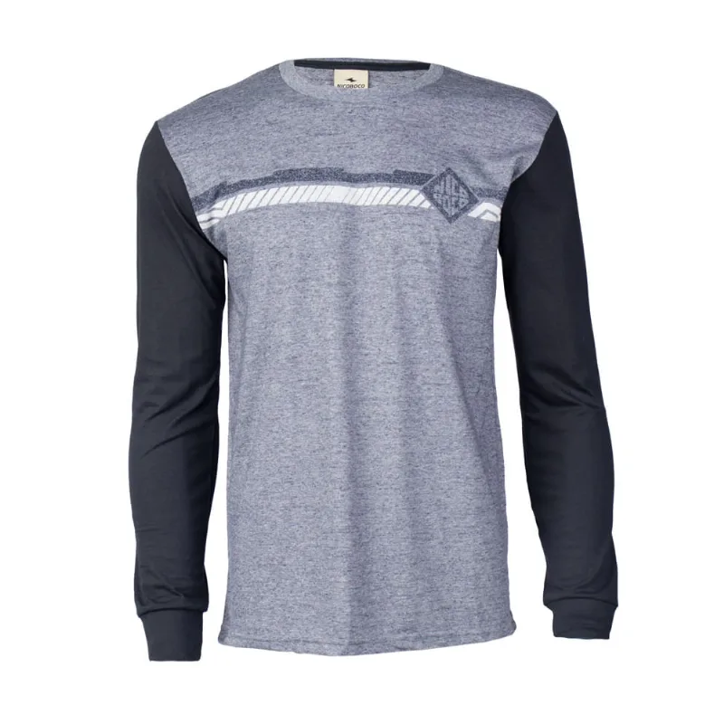 Camiseta Masculina Nicoboco Manga Longa Estampada Marinho - GG