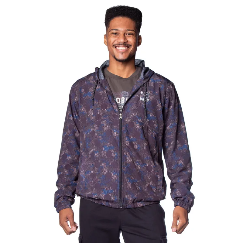 Jaqueta Corta Vento Masculina Nicoboco Estampada Preto - M