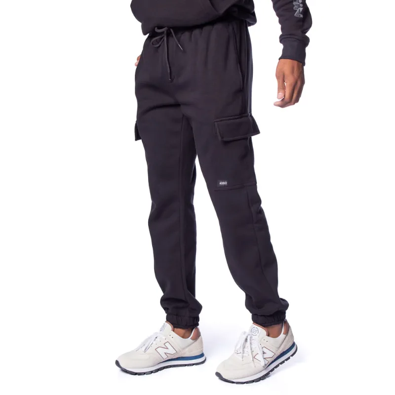 Calça de Moletom Masculina Nicoboco Bolso Cargo Preto - GG