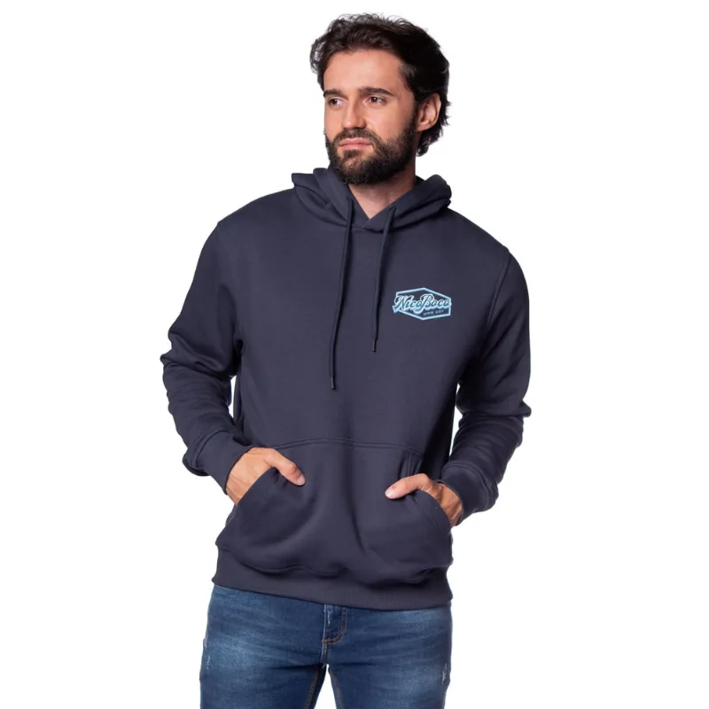 Blusão de Moletom Masculino Nicoboco Canguru Marinho - GG