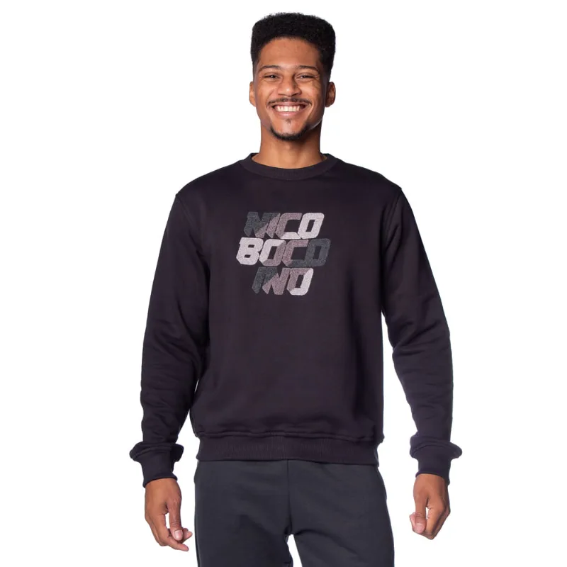 Moletom Masculino Nicoboco Careca Estampa Bordada Preto - P