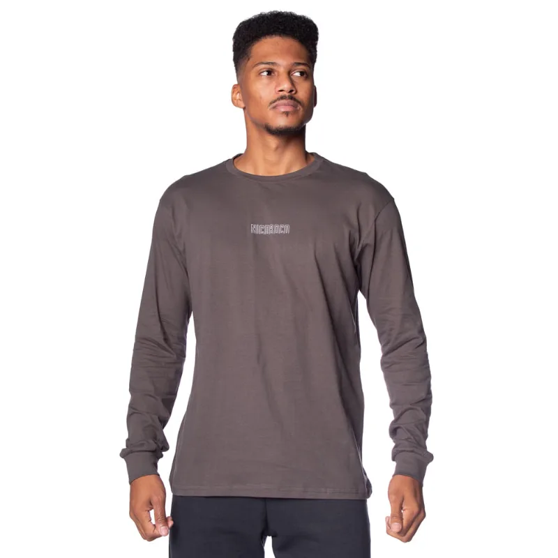 Camiseta Masculina Nicoboco Manga Longa Surfing Cinza Escuro - G