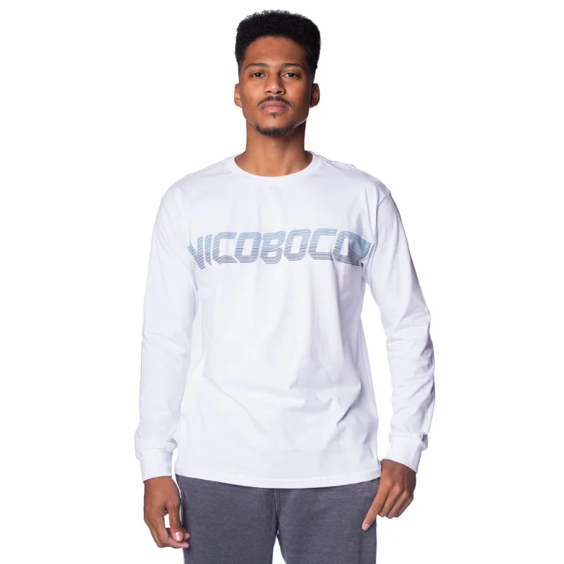 Camiseta Masculina Nicoboco Manga Longa com Estampa Branco - G