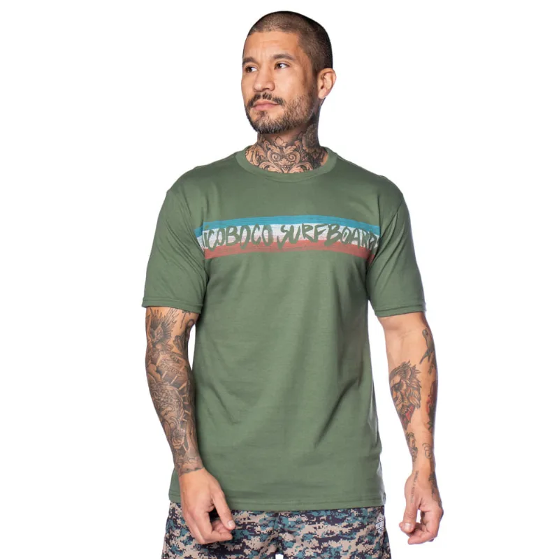 Camiseta Masculina Nico Boco Básica Surfboards Verde - P